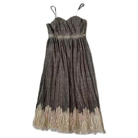 Vestido de renda Chanel cáqui Caqui