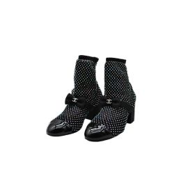 CHANEL  Ankle boots T.EU 39 glitter Black