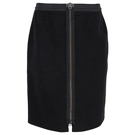 Lanvin Full Zip Knee-length Pencil Skirt in Black Wool Black