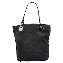 Gucci-Gucci GG Canvas Eclipse Tote Bag Canvas Tote Bag 120836 in Good condition-Black