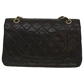 Chanel-CHANEL Matelasse Borsa a tracolla con catena Turn Lock Pelle di agnello nera CC Auth am4540-Nero