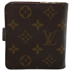 Louis Vuitton-LOUIS VUITTON Monogram Compact zip Wallet M61667 LV Auth 44636-Monogram