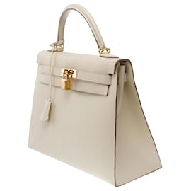 Hermès-Hermes Kelly bag 32 in Beige Leather - 101253-Beige