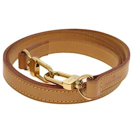 Louis Vuitton-LOUIS VUITTON Bandoulière Cuir 35.4"" Beige LV Auth 44920-Beige