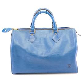 Louis Vuitton-Speedy 30 piel epi azul toledo vintage-Azul