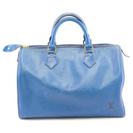 Louis Vuitton-Speedy 30 Vintage Toledo-blaues Epi-Leder-Blau