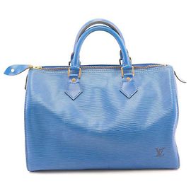 Louis Vuitton Speedy 30 vintage Cuir épi Bleu Tolédo Bleu