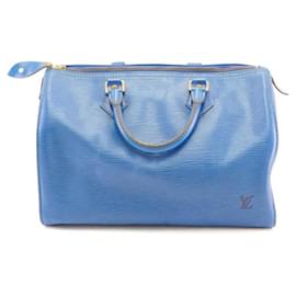 Louis Vuitton-Speedy 30 vintage couro epi azul Toledo-Azul