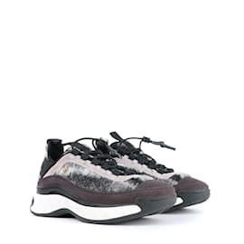 Chanel-Zapatillas CHANEL T.UE 37 Cuero-Gris