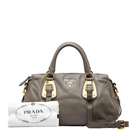 Prada-Leather Handbag BN1904-Grey