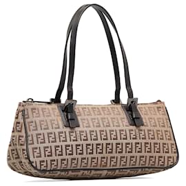 Fendi-Fendi Brown Zucchino Handbag-Brown
