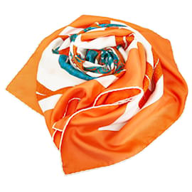 Hermès-Hermes Orange Brides de Gala Silk Scarf-Multiple colors,Orange