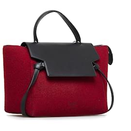 Céline-Celine Red Mini Belt Satchel-Red