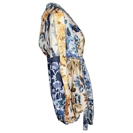 Zimmermann-Zimmermann Aliane Cropped Garza Wrap Blusa in cotone con stampa floreale-Altro