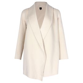 Abrigo corto con cuello chal Theory en cachemir beige Beige