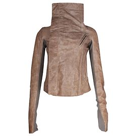 Rick Owens Blister Biker Jacket in Grey Leather Grey