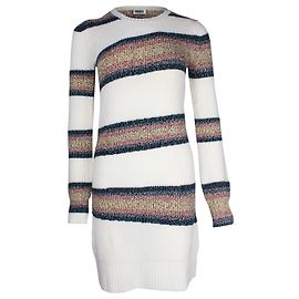 Abito in maglia a righe Kenzo in lana bianca Bianco