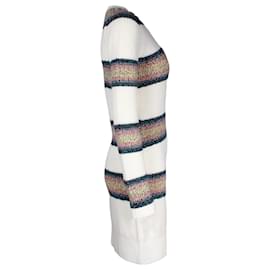 Kenzo-Abito in maglia a righe Kenzo in lana bianca-Bianco