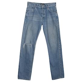 Balenciaga-Balenciaga Jeans archetipo con foro al ginocchio in cotone blu-Blu