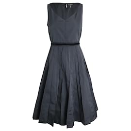 Marc Jacobs-Marc Jacobs Pleated Sleeveless Dress in Black Polyester-Black