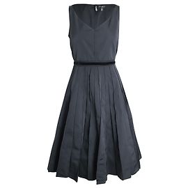 Marc Jacobs plissiertes ärmelloses Kleid aus schwarzem Polyester Schwarz