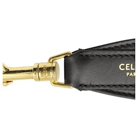 Céline-Celine Long Strap in Black Calfskin Leather-Black
