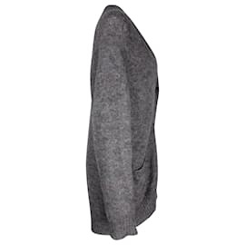 Isabel Marant-Isabel Marant Oversized V Neck Cardigan in Grey Mohair-Grey