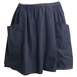 Marc by Marc Jacobs-Marc by Marc Jacobs Elasticated Gathered Skirt in Navy Cotton-Blue,Navy blue