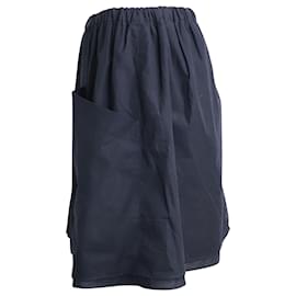 Marc by Marc Jacobs-Marc by Marc Jacobs Elasticated Gathered Skirt in Navy Cotton-Blue,Navy blue