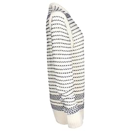Dior-Jersey de punto con chevron bordado Dior en algodón color crema-Blanco,Crudo