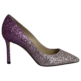 Jimmy Choo-Jimmy Choo Romy 85 Ombre Shiny Pumps in Multicolor Glitter-Other,Python print