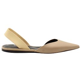 Proenza Schouler Sapatilha pontiaguda Slingback em couro bege Marrom Bege