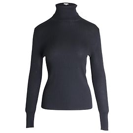 Vanessa Bruno gerippter Rollkragenpullover aus schwarzer Wolle Schwarz