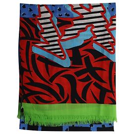 Cachecol com estampa gráfica Marc by Marc Jacobs em lã multicolorida Outro Impressão em python