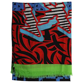 Marc Jacobs-Marc by Marc Jacobs Graphic Printed Scarf in Multicolor Wool-Multiple colors