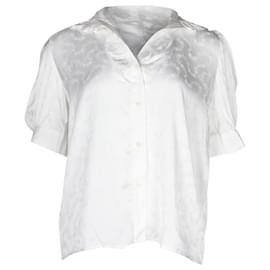 Sandro-Sandro Camisa Manga Curta em Viscose Branca-Branco