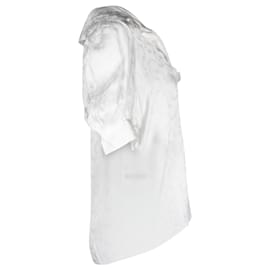 Sandro-Sandro Camisa Manga Curta em Viscose Branca-Branco