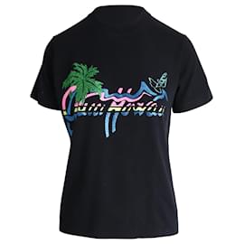 Gucci-Camiseta de punto de algodón negro con estampado hawaiano de Gucci-Negro