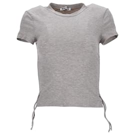 Reformation-Geripptes Reformation-T-Shirt aus grauem Tencel-Grau