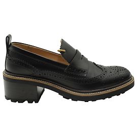 Chloé Franne Mocassins Penny à Semelle Tread En Cuir Noir Noir