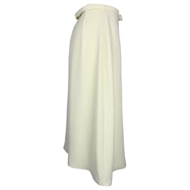 Gucci-Gucci Front Pleat A-Line Midi Skirt in Cream Polyester-White,Cream