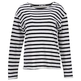 Camiseta Nili Lotan Stripe de manga larga en algodón blanco Blanco