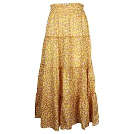 Zimmermann-Falda larga con estampado de leopardo en algodón amarillo de Zimmermann-Otro