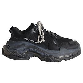 Balenciaga Triple S Sneaker mit durchsichtiger Sohle aus schwarzem Polyester Schwarz