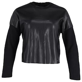 Dsquared2-Dsquared2 Faux Leather Jumper in Black Polyester -Black