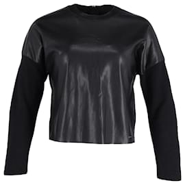 Dsquared2 Kunstlederpullover aus schwarzem Polyester Schwarz