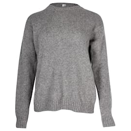Acne-Acne Studio Knitted Crewneck Sweater in Grey Wool-Grey