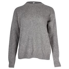 Acne Studio Strickpullover mit Rundhalsausschnitt aus grauer Wolle Grau