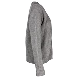 Acne-Suéter de cuello redondo de punto en lana gris de Acne Studio-Gris