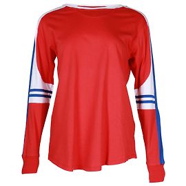 Top de manga larga Sandro de algodón rojo Roja